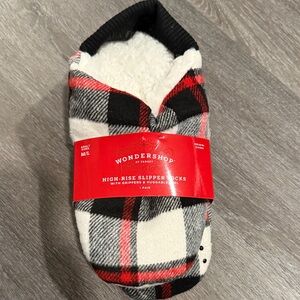 Wondershop Red and Black Plaid Slipper Socks